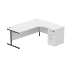 Single Upright Right Hand Radial Desk + Desk High Pedestal (FSC)