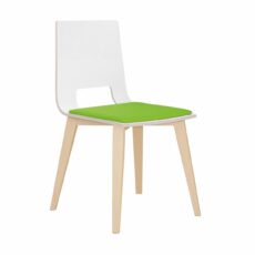 Multiply Wooden Shell Chair on Wood Legs with Seat Pad & Open Back