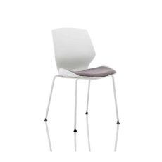 Florence White Frame Fabric Seat Visitor Chair