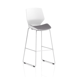Florence White Frame Fabric Seat High Stool Chair