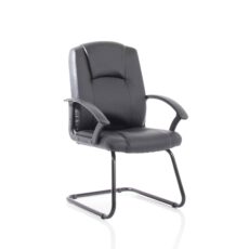 Bella Medium Back Black Bonded Leather Black Frame Cantilever Visitor Chair