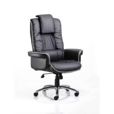 Chelsea High Back Soft Black Leather Executive Office Chair with Arms