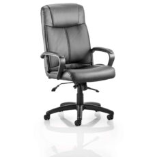 Plaza High Back Executive Black Leather Office Chair with Arms