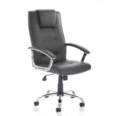 Thrift High Back Executive Black Leather Office Chair with Arms