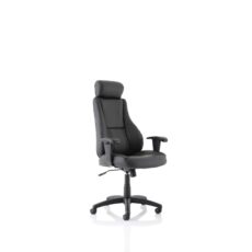 Winsor Medium Back Executive Black Leather Office Chair with Arms