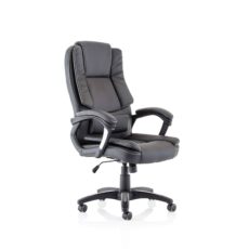 Dakota High Back Black Leather Executive Office Chair with Arms