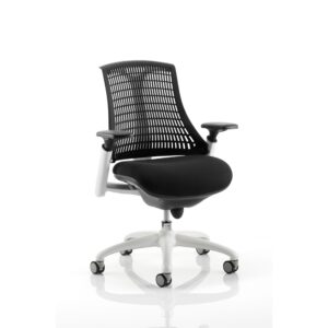 Flex Medium Back White Frame Task Operator Office Chair with Arms