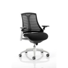 Flex Medium Back White Frame Task Operator Office Chair with Arms
