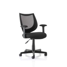 Camden Medium Back Black Mesh Task Operator Office Chair With Arms