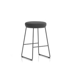 Turin Black Frame Fabric Seat Stool Chair