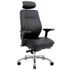 Domino High Back Black Ergonomic Posture Chair with Arms and Headrest