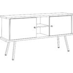 1435w x 460d x 750h  with 2 x Hinged Door