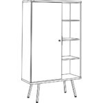 1000w x 460d x 1760h  with Hinged Door